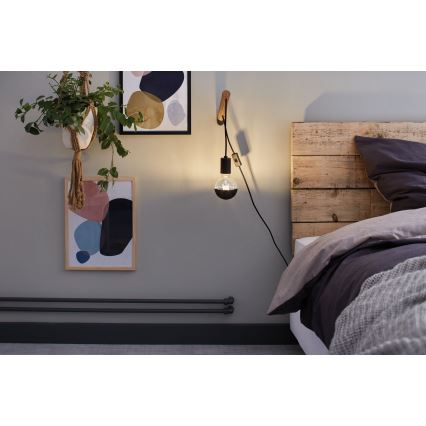 LED-himmennettävä polttimo peilipallokannalla GLOBE G95 E27/6,5W/230V 2700K musta - Paulmann 28676