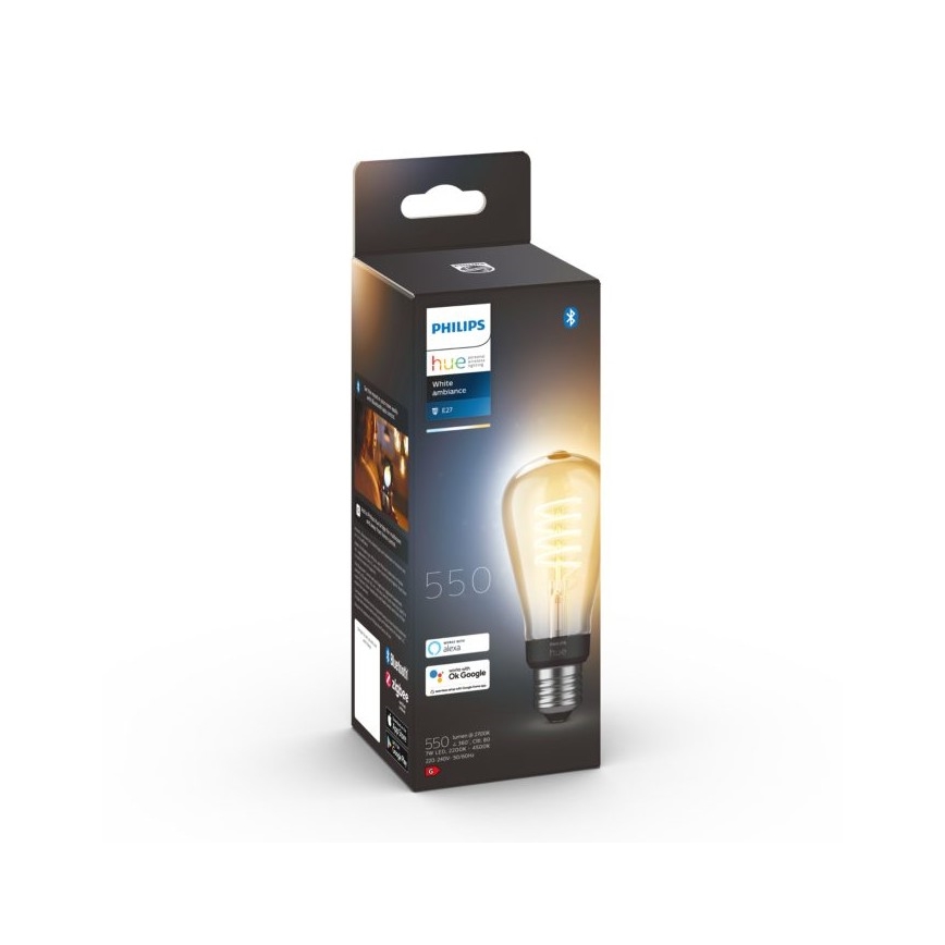 LED Himmennettävä polttimo Philips Hue WHITE AMBIANCE ST64 E27/7W/230V 2200-4500K