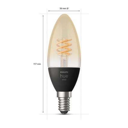 LED Himmennettävä polttimo Philips Hue WHITE FILAMENT E14/4,5W/230V 2100K