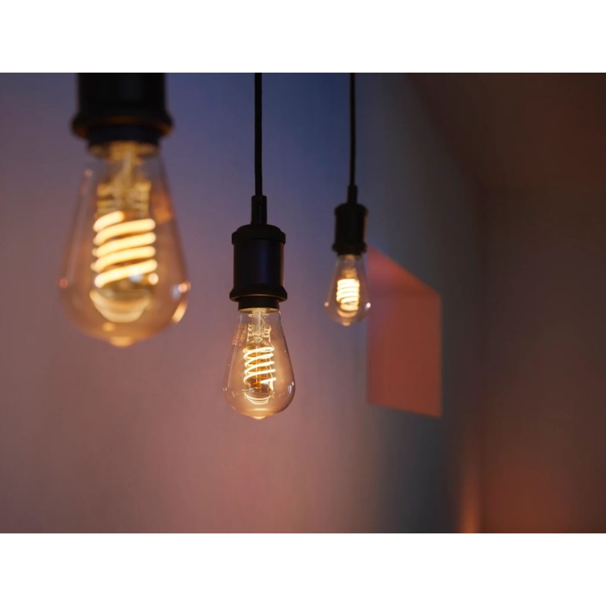 LED Himmennettävä polttimo Philips Hue WHITE FILAMENT ST64 E27/7W/230V 2100K