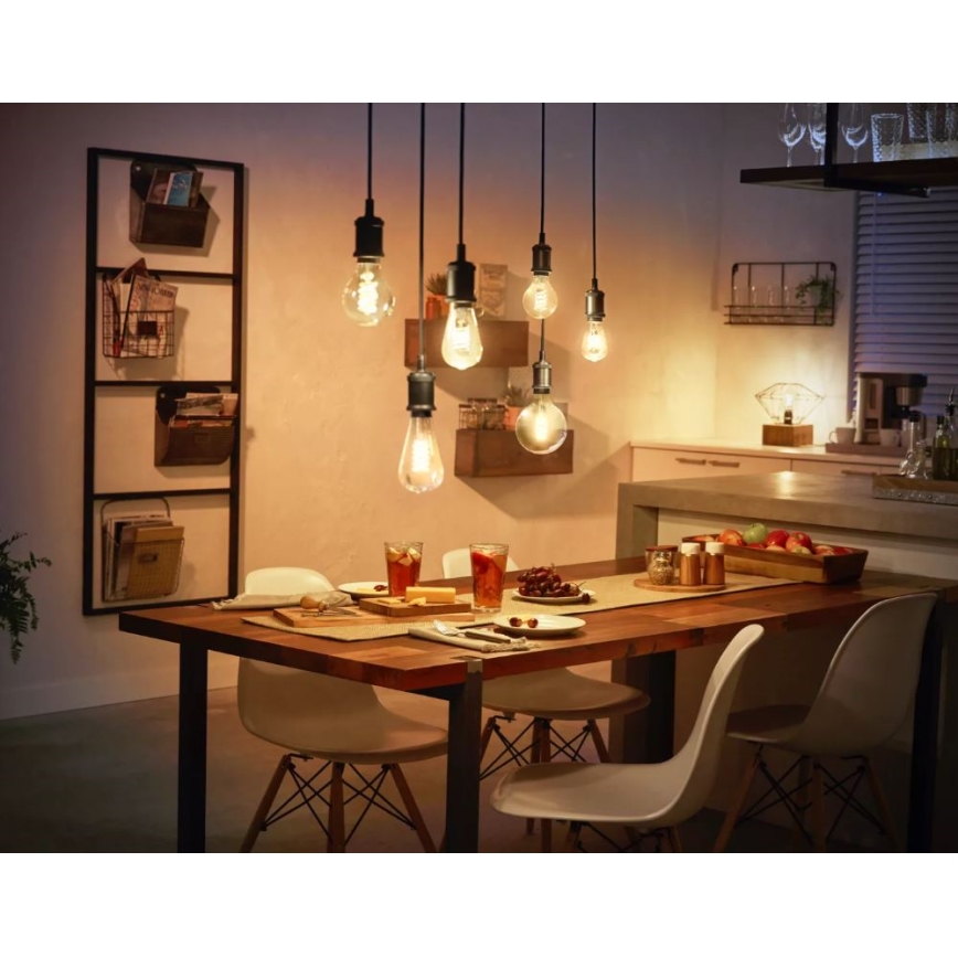 LED Himmennettävä polttimo Philips Hue WHITE FILAMENT ST64 E27/7W/230V 2100K