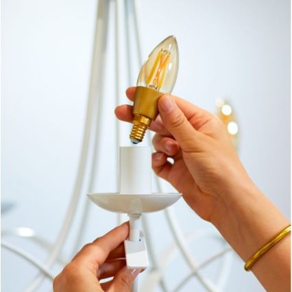 LED-himmennettävä polttimo VINTAGE FILAMENT C35 E14/4,9W/230V 2000-5000K CRI 90 Wi-Fi - WiZ