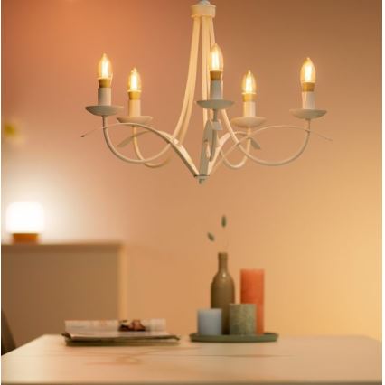 LED-himmennettävä polttimo VINTAGE FILAMENT C35 E14/4,9W/230V 2000-5000K CRI 90 Wi-Fi - WiZ