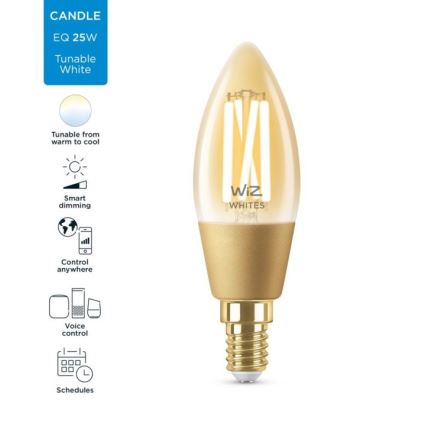 LED-himmennettävä polttimo VINTAGE FILAMENT C35 E14/4,9W/230V 2000-5000K CRI 90 Wi-Fi - WiZ