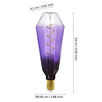LED himmennettävä polttimo VINTAGE E27/4W/230V 1800K violetti - Eglo 110237