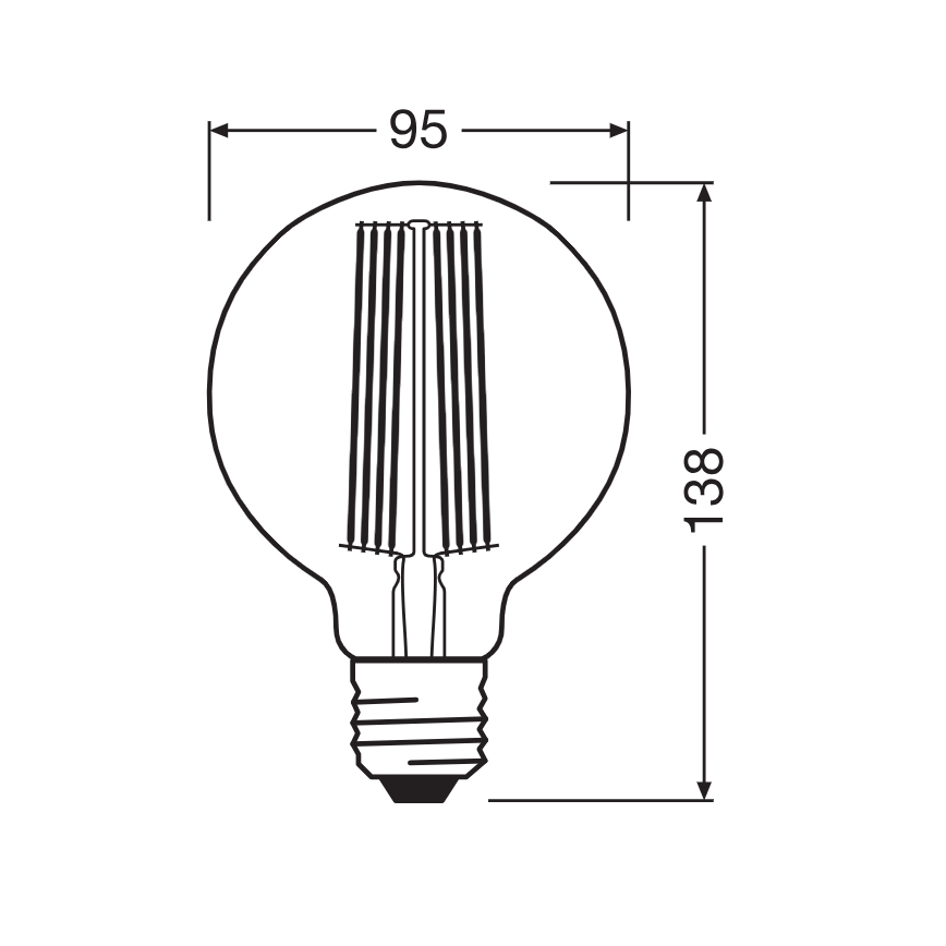 LED-himmennettävä polttimo VINTAGE FILAMENT E27/11W/230V 1800K - Osram