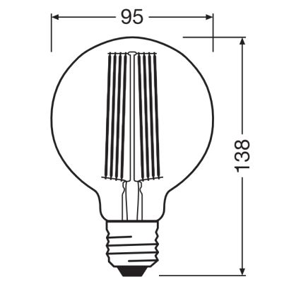 LED-himmennettävä polttimo VINTAGE FILAMENT E27/5,8W/230V 2200K - Osram