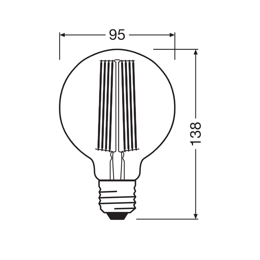 LED-himmennettävä polttimo VINTAGE FILAMENT E27/5,8W/230V 2200K - Osram