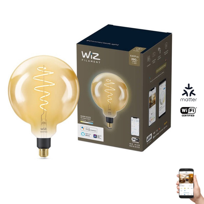 LED Himmennettävä polttimo VINTAGE FILAMENT G200 E27/6W/230V 2000-5000K CRI 90 Wi-Fi - WiZ
