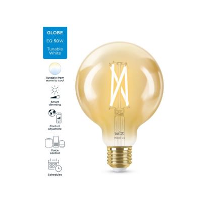 LED Himmennettävä polttimo VINTAGE FILAMENT G95 E27/6,7W/230V 2000-5000K CRI 90 Wi-Fi - WiZ