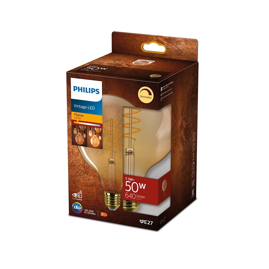 LED Himmennettävä polttimo VINTAGE Philips E27/7,3W/230V 2200K