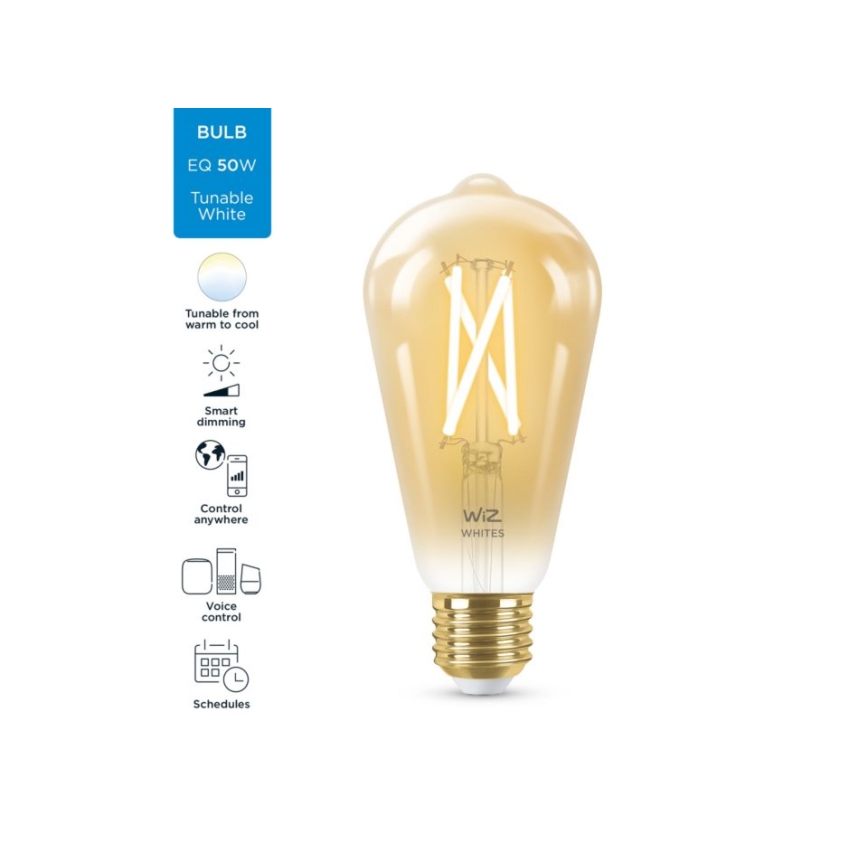 LED Himmennettävä polttimo VINTAGE FILAMENT ST64 E27/7W/230V 2000-5000K CRI 90 Wi-Fi - WiZ