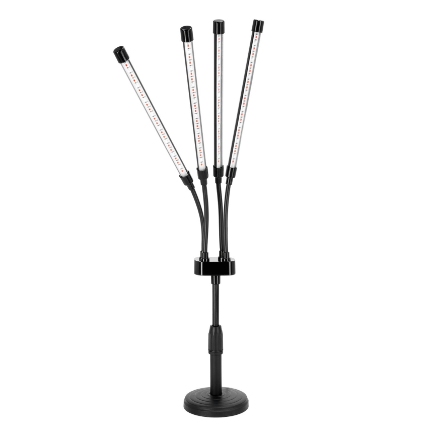 LED-himmennettävä joustava pöytävalaisin kasvien kasvatukseen VITARO 4xLED/10W/230V musta