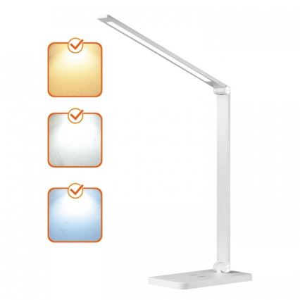 Himmennettävä LED-pöytälamppu langattomalla Qi-latauksella NOBLITE Q LED/7W/230V 3000/4000/6500K valkoinen