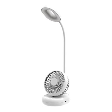 LED-himmennettävä pöytälamppu tuulettimella LED/2W/5V 6000-8000K 2000 mAh