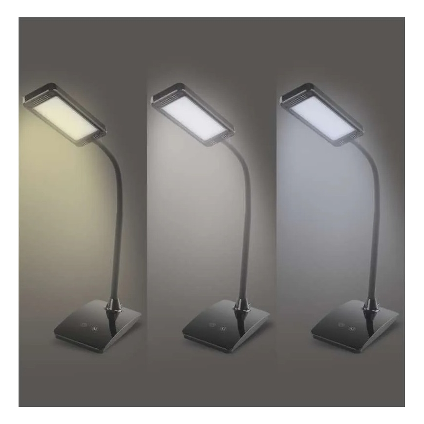 LED-himmennettävä pöytävalaisin EDDY LED/6W/230V 3000/4500/6800K musta