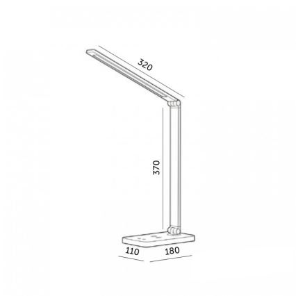 LED-himmennettävä pöytävalaisin langattomalla QI-latauksella NOBLITE Q LED/7W/230V 3000/4000/6500K musta