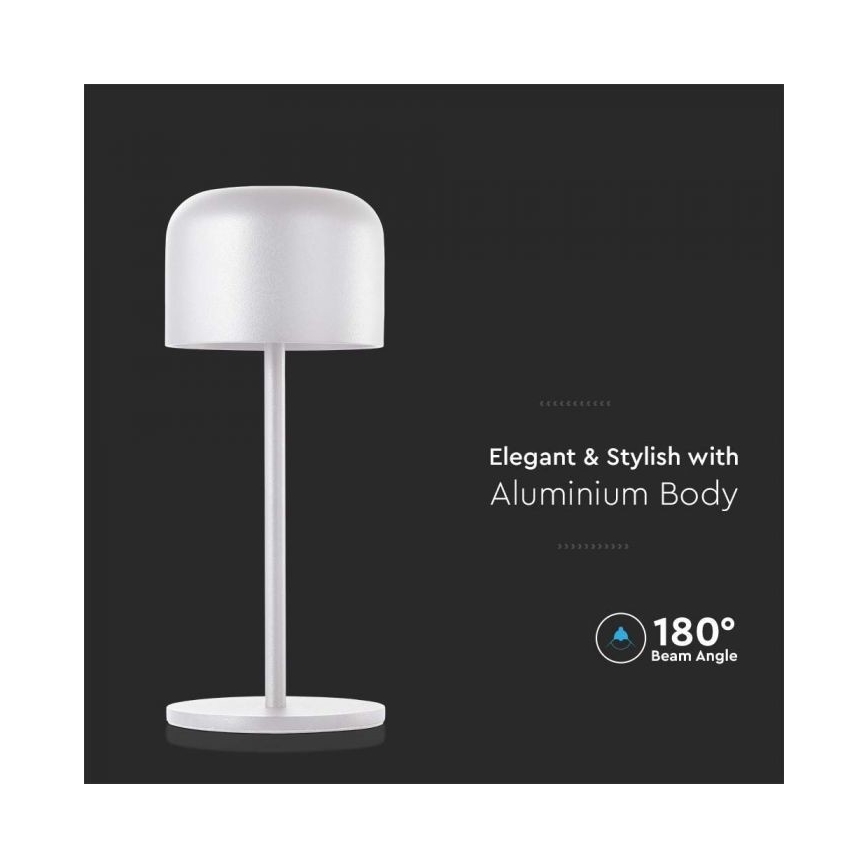 LED himmennettävä ladattava kosketuspöytävalaisin LED/1,5W/5V 2700-5700K IP54 2200 mAh valkoinen