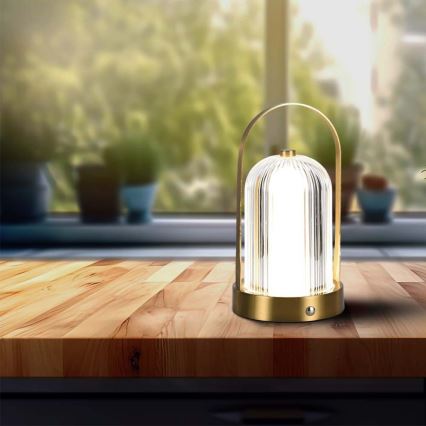 LED himmennettävä ladattava kosketuspöytälamppu LED/1W/5V 3000-6000K 1800 mAh kulta