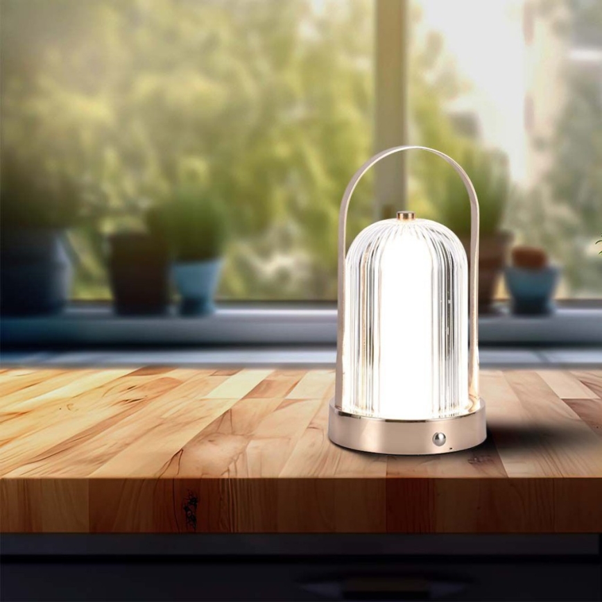 LED himmennettävä ladattava kosketusohjattu pöytävalaisin LED/1W/5V 3000-6000K 1800 mAh kupari