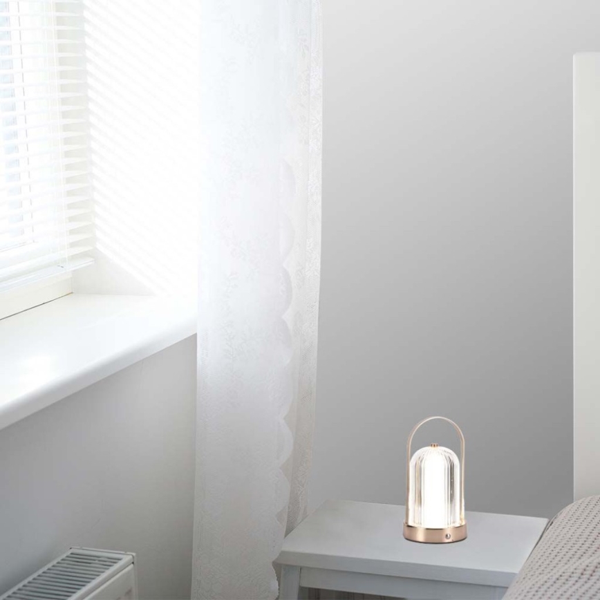 LED himmennettävä ladattava kosketusohjattu pöytävalaisin LED/1W/5V 3000-6000K 1800 mAh kupari