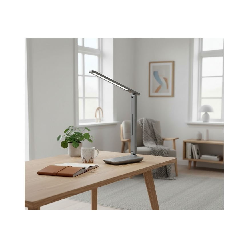 LED-himmennettävä pöytävalaisin NOBLITE N LED/7W/230V 3000/4000/6500K harmaa