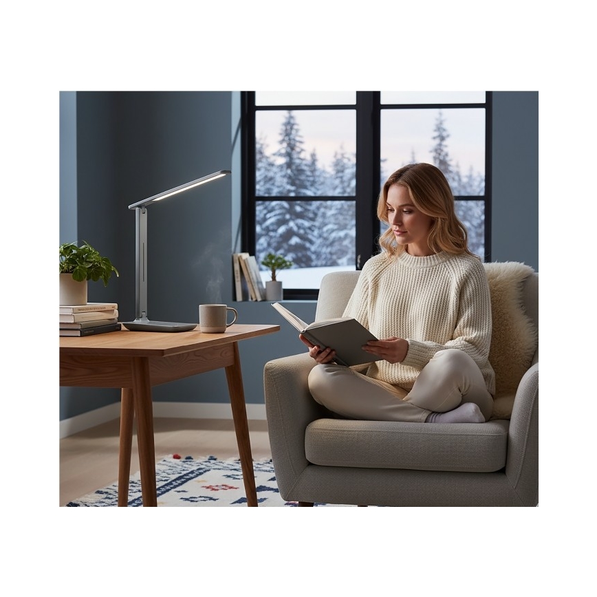LED-himmennettävä pöytävalaisin NOBLITE N LED/7W/230V 3000/4000/6500K harmaa