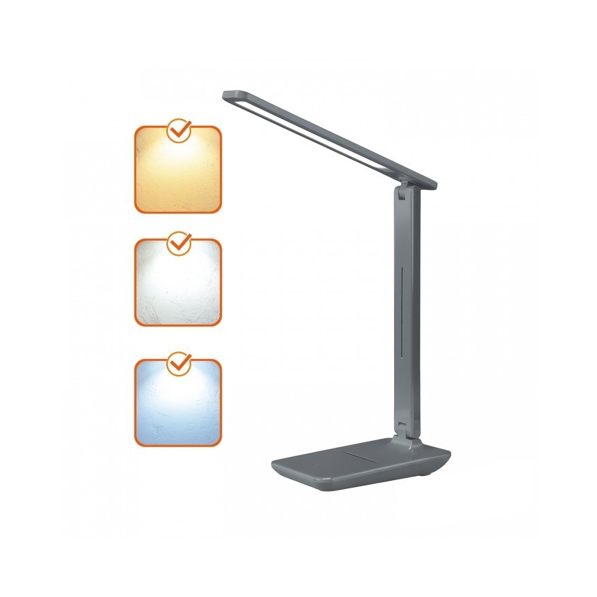 LED-himmennettävä pöytävalaisin NOBLITE N LED/7W/230V 3000/4000/6500K harmaa