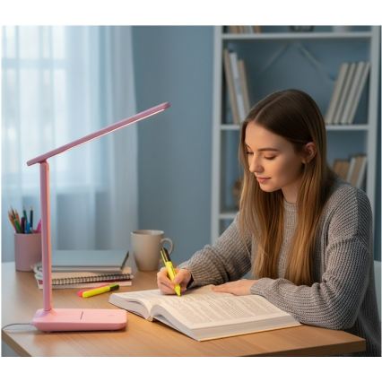 LED-himmennettävä pöytävalaisin NOBLITE N LED/7W/230V 3000/4000/6500K vaaleanpunainen