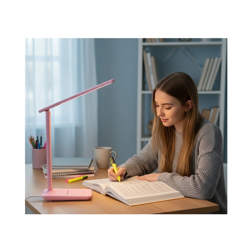 LED-himmennettävä pöytävalaisin NOBLITE N LED/7W/230V 3000/4000/6500K vaaleanpunainen