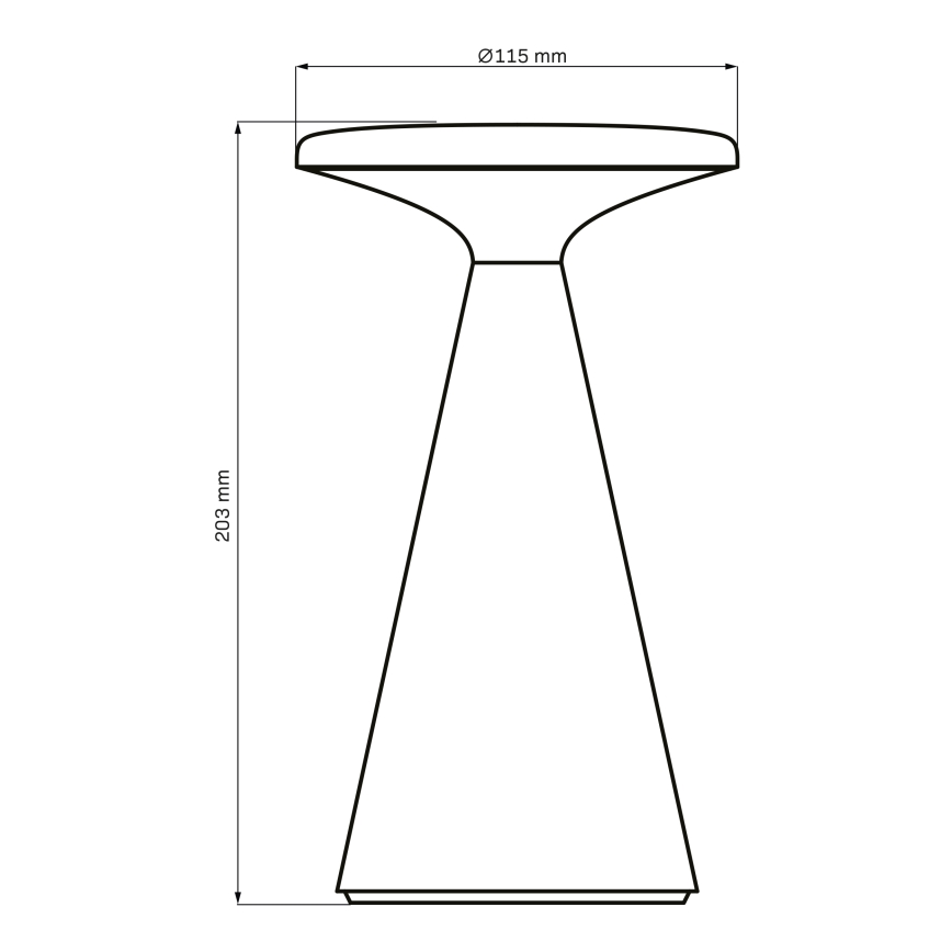 LED himmennettävä kosketusohjattu ulkokäyttöön tarkoitettu pöytävalaisin PAROS LED/1,8W/5V USB 1800 mAh IP44 musta