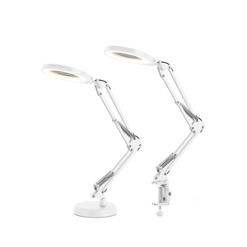Himennettävä LED-pöytälamppu suurennuslasilla 2-in-1 AURIQ LOUPE LED/10W/5V 3000/4000/6500K valkoinen