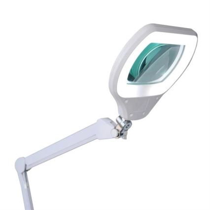 LED Himmennettävä pöytävalaisin suurennuslasilla LED/12W/230V valkoinen