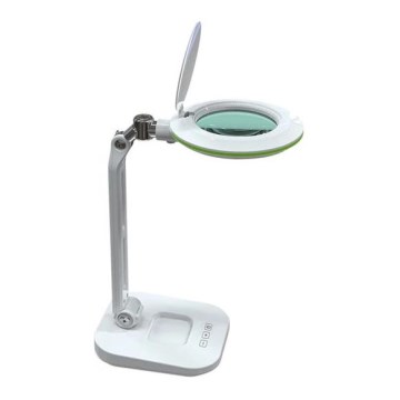 LED-himmennettävä pöytävalaisin suurennuslasilla LED/7W/230V 6500K valkoinen