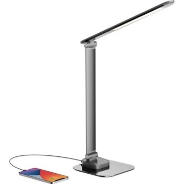 LED himmennettävä pöytävalaisin USB-liitännällä LED/7,5W/230V 3000K/4000K/5500K antrasiitti