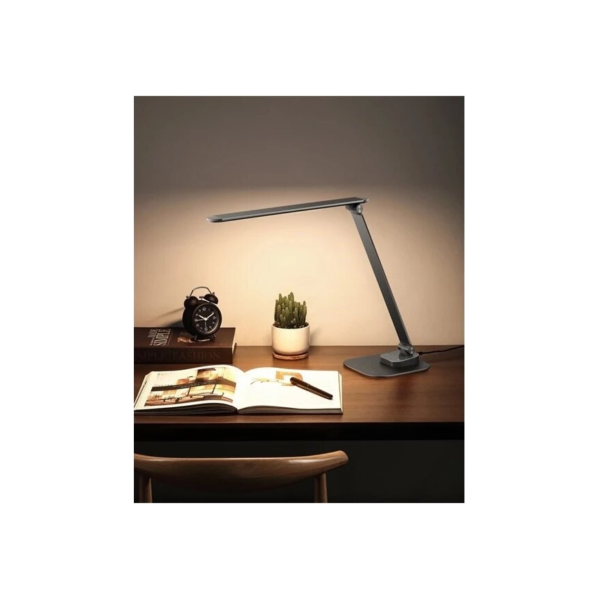 LED himmennettävä pöytävalaisin USB-liitännällä LED/7,5W/230V 3000K/4000K/5500K antrasiitti