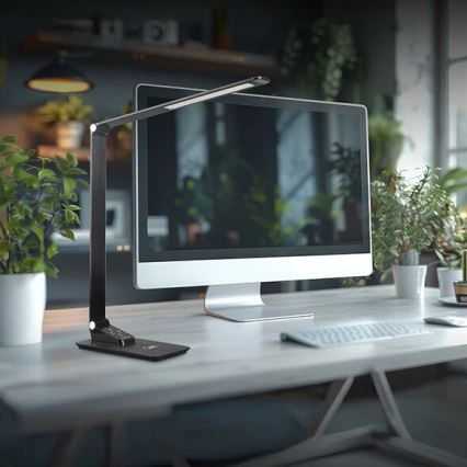 LED himmennettävä pöytävalaisin USB-liitännällä LED/7W/230V 3000K/4000K/5500K musta