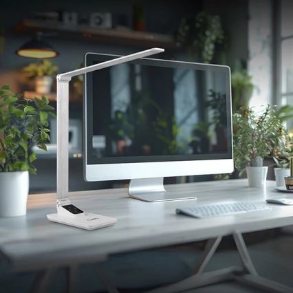 LED himmennettävä pöytävalaisin USB-liitännällä LED/7W/230V 3000K/4000K/5500K valkoinen