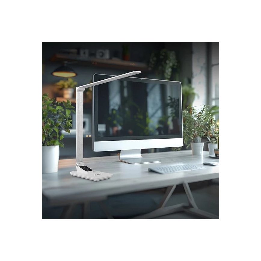 LED himmennettävä pöytävalaisin USB-liitännällä LED/7W/230V 3000K/4000K/5500K valkoinen