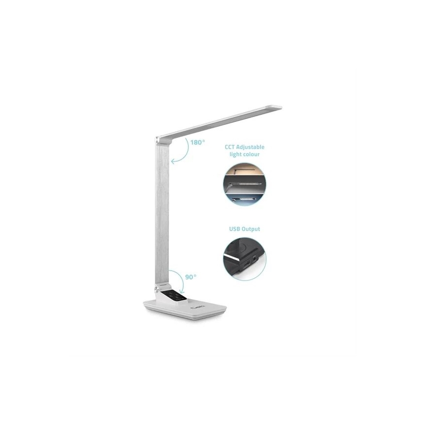 LED himmennettävä pöytävalaisin USB-liitännällä LED/7W/230V 3000K/4000K/5500K valkoinen