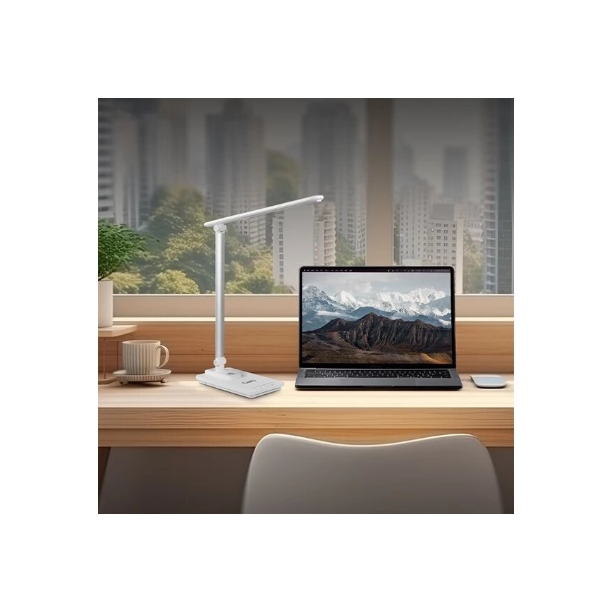 LED himmennettävä pöytävalaisin USB-liitännällä LED/9W/230V 3000K/4000K/5500K valkoinen