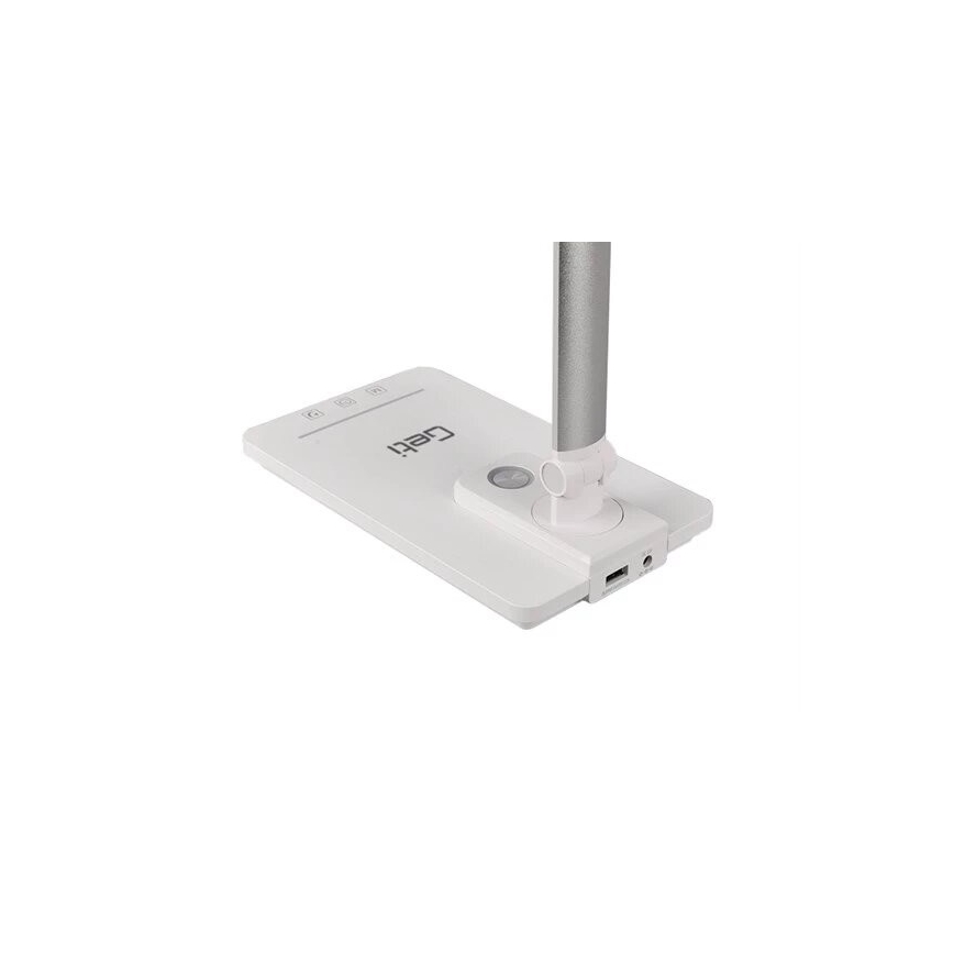 LED himmennettävä pöytävalaisin USB-liitännällä LED/9W/230V 3000K/4000K/5500K valkoinen