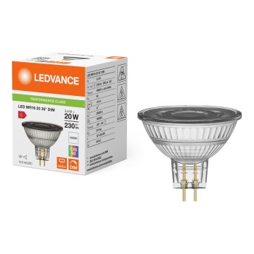 LED Himmennettävä reflektorilamppu MR16 GU5,3/3,4W/12V 4000K 36° CRI 90 - Ledvance