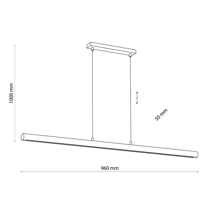 LED himmennettävä riippuvalaisin köydellä GIACINTO LED/30W/230V
