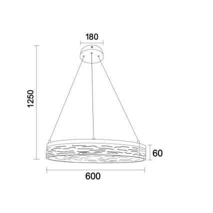 LED-himmennettävä riippuvalaisin vaijerilla ALIANZ LED/45W/230V 3000-6000K Ø 60 cm + kaukosäädin