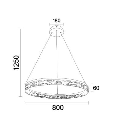 Himennettävä LED-riippuvalaisin vaijerilla ALIANZ LED/60W/230V 3000–6000 K, halkaisija 80 cm + kaukosäädin