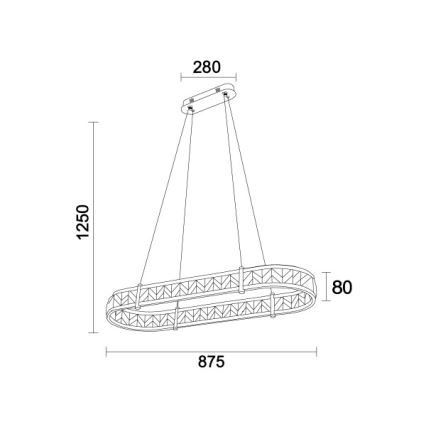 Himennettävä LED-kristallikruunu vaijerilla ENRIQUE LED/50W//230V 3000-6000K + kaukosäädin