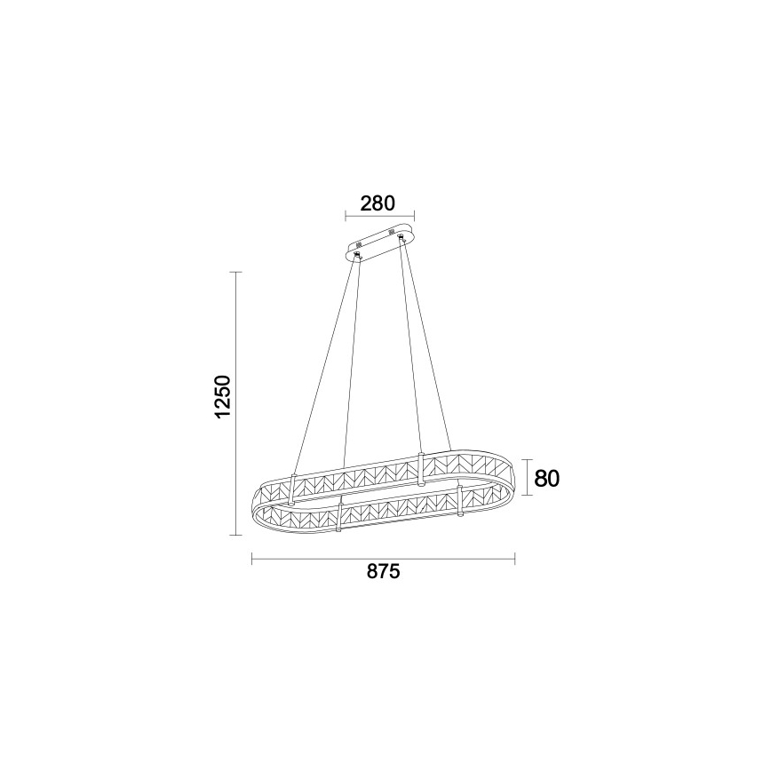 Himennettävä LED-kristallikruunu vaijerilla ENRIQUE LED/50W//230V 3000-6000K + kaukosäädin