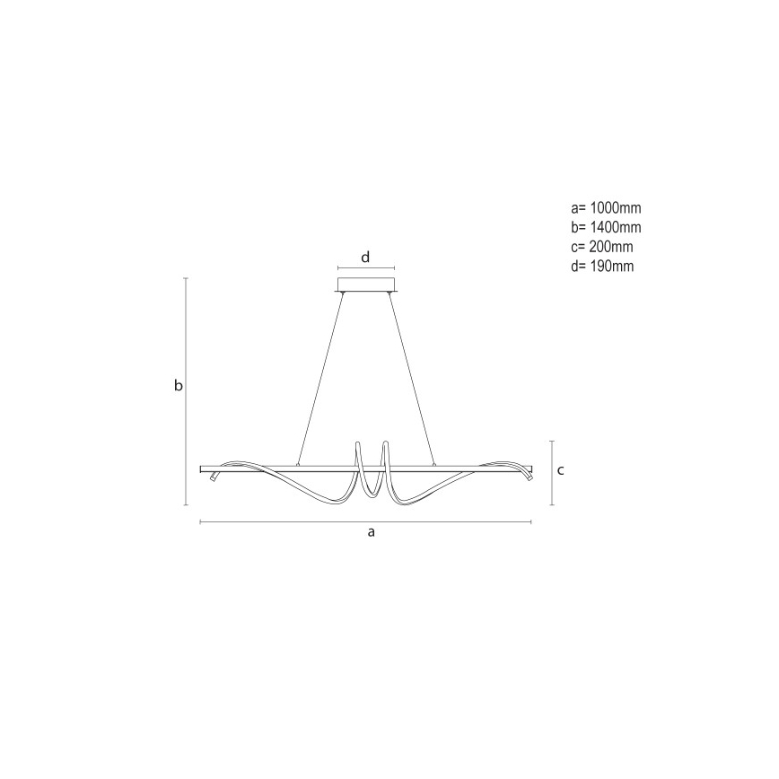 LED-himmennettävä riippuvalaisin vaijerilla LED/50W/230V 3000-6500K 100 cm + kaukosäädin
