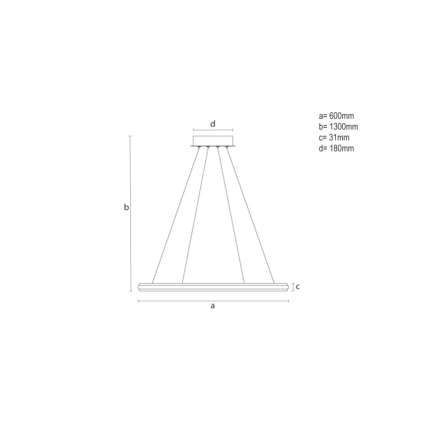 LED-himennettävä riippuvalaisin vaijerilla LED/55W/230V 3000-6500K halkaisija 60 cm + kaukosäädin